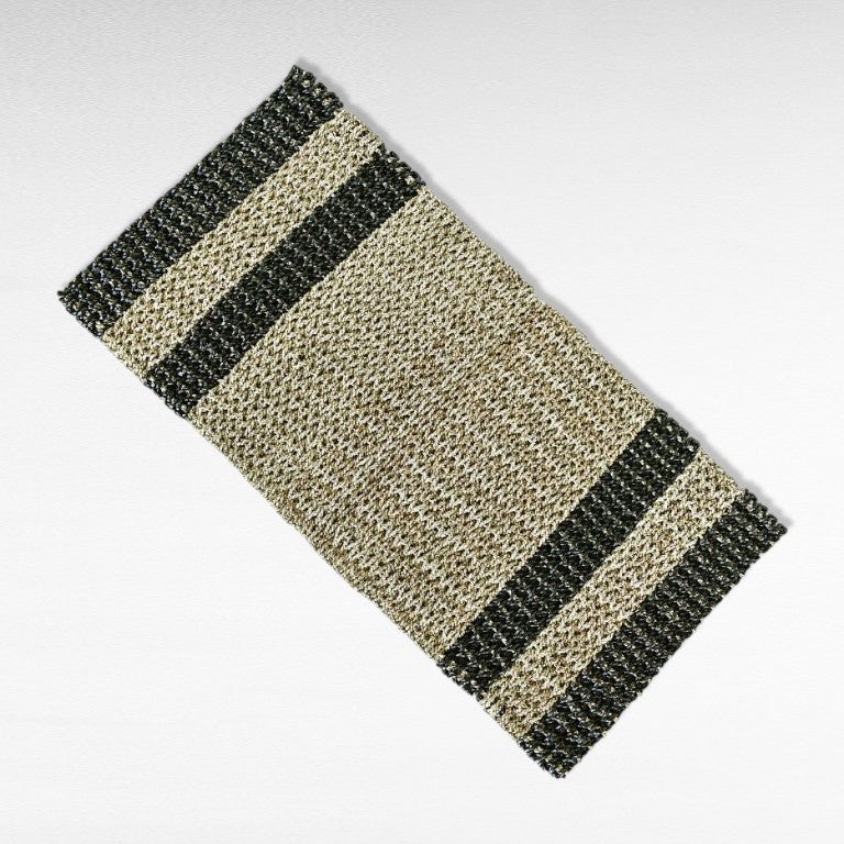 CARPET SYNTHETIC RATTAN NATURAN AND BLACK - Chora Mykonos