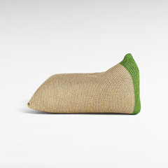POUF ROPE NATURAL AND GREEN 150x75x70cm - Chora Mykonos