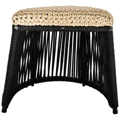 ROPE STOOL BLACK AND NATURAL - Chora Mykonos