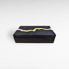 BLACK GOLDEN RESIN BOX 32x18x8 CM - Chora Mykonos