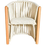 CHAIR ROPE OFF WHITE & TEAK WOOD - Chora Mykonos