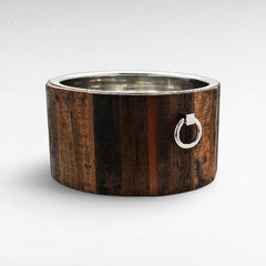 ICE BUCKET WOOD & STAINLESS STEEL OLD NATURAL & SILVER 45x47x25cm - Chora Mykonos