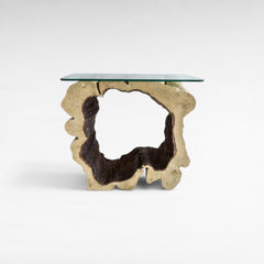 BLEACH TAMARINE CONSOLE TABLE W/ GLASS - Chora Mykonos