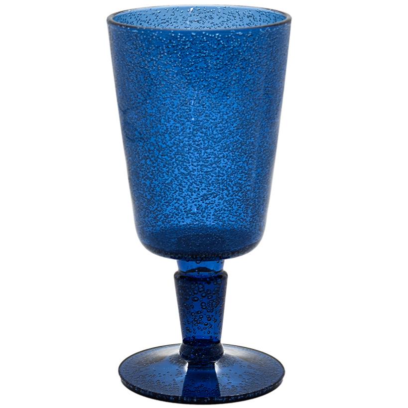 DEEP BLUE SYNTHETIC CRYSTAL WINE GLASS 8x8x16cm - Chora Mykonos