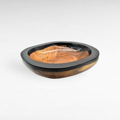 TEAK BOWL BLACK RESIN BLACK 33x34x6cm - Chora Mykonos