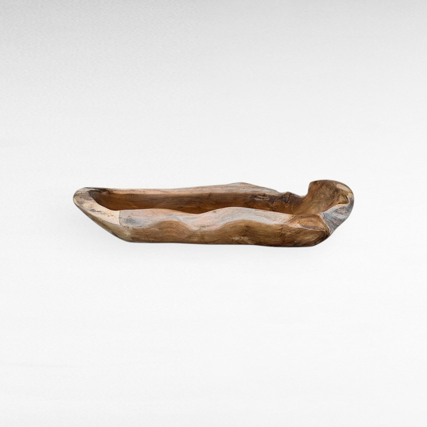 LONG TEAK BOWL ONE OF A KIND - Chora Mykonos