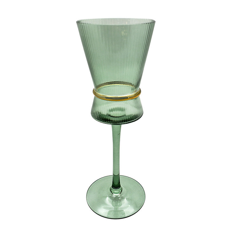 CASINO GLASSES SET OF 6 GREEN