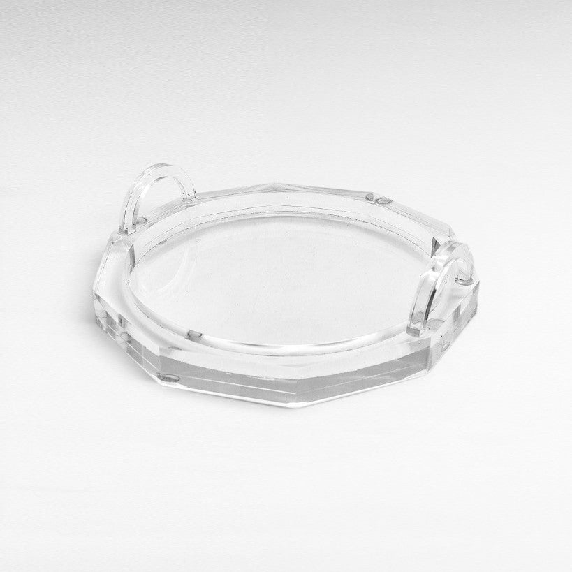 ACRYLIC ROUND TRAY WITH ACRYLIC FINISH - Chora Mykonos