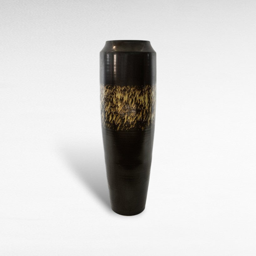 CERAMIC PLANTER WITH ENAMEL PAINTING Φ40 |Η120 CM