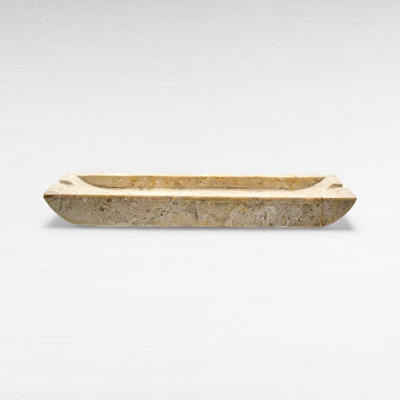 WHITE MARBLE CIGAR ASHTRAY