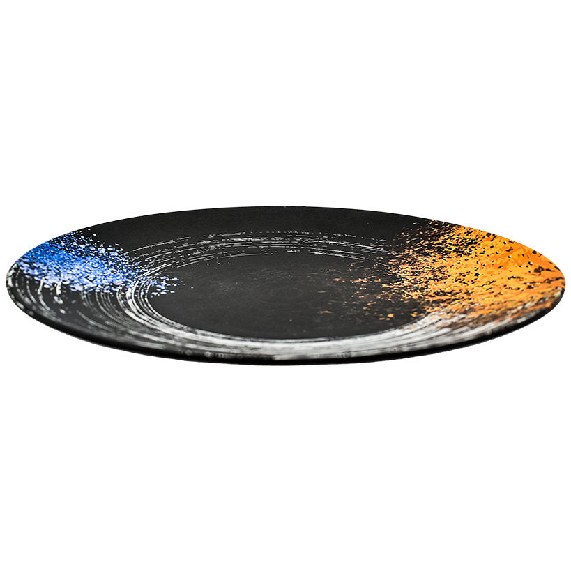 BLACK WITH SPLASH HI END MELAMINE SERVING TRAY