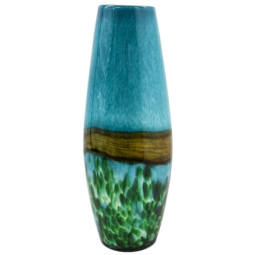 CRYSTAL PATTERN BLUE / GREEN VASE