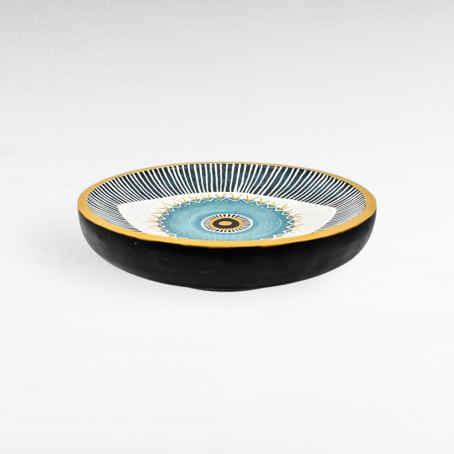 HANDPAINTED TEAK BOWL - Chora Mykonos