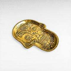 Medium Gold Brass Skull Plate - Chora Barefoot Luxury Living