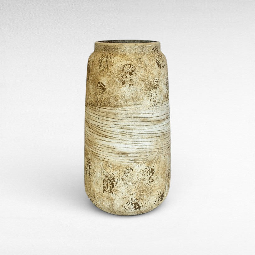 TERRACOTTA AGED NATURAL ANTIQUE PLANTER W40 |D40 |H70 CM
