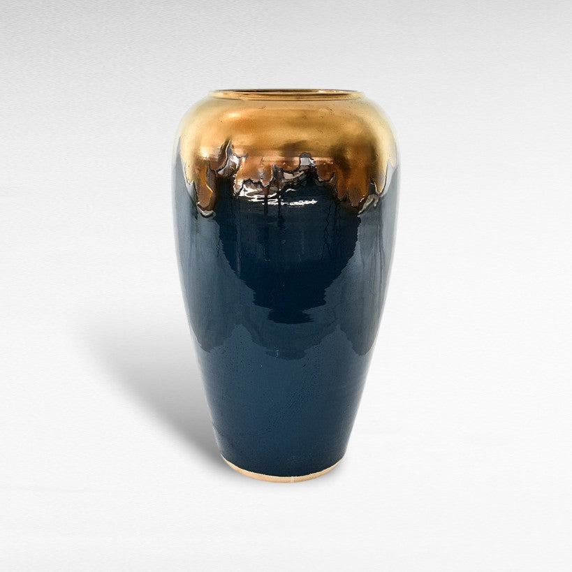 CERAMIC PLANTER WITH ENAMEL PAINTING Φ40 |Η60 CM