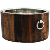 ICE BUCKET WOOD & STAINLESS STEEL OLD NATURAL & SILVER 45x47x25cm - Chora Mykonos