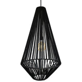 BLACK ROPE DIAMOND SHAPE PENDANT LIGHT 50x50x90cm - Chora Mykonos