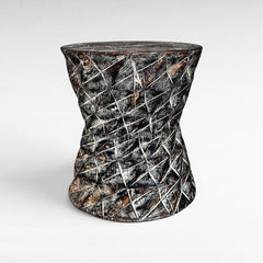 HOURGLASS SIDE TABLE LYCHEE WOOD 45x45x50cm - Chora Mykonos