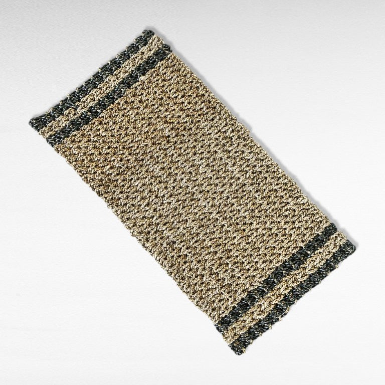 SEAGRASS DOORMAT NATURAL BLACK - Chora Mykonos