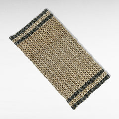 SEAGRASS DOORMAT NATURAL BLACK - Chora Mykonos