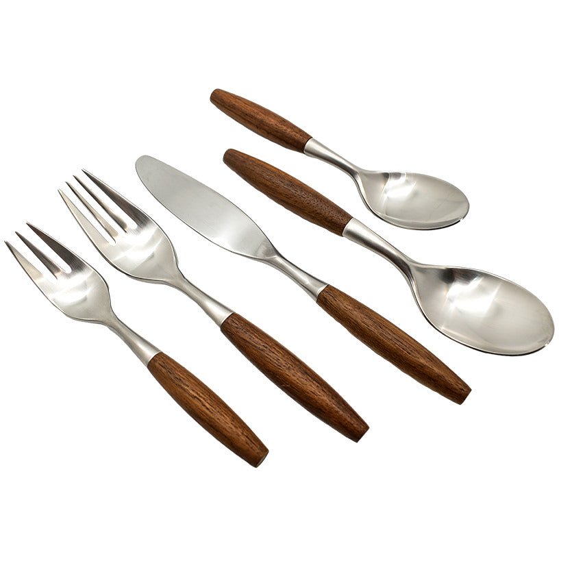 WOODEN DETAILS CUTLERY SET OF 30 PCS FOR 6 GUESTS