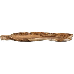 TEAK BOWL LONG IN LEAF SHAPE - Chora Mykonos