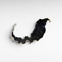 GREY ALUMINIUM LEAF SCULPTURE 47x25x36 CM - Chora Mykonos