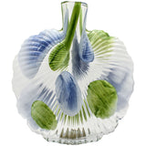 CRYSTAL VASE GREEN / BLUE PATTERN