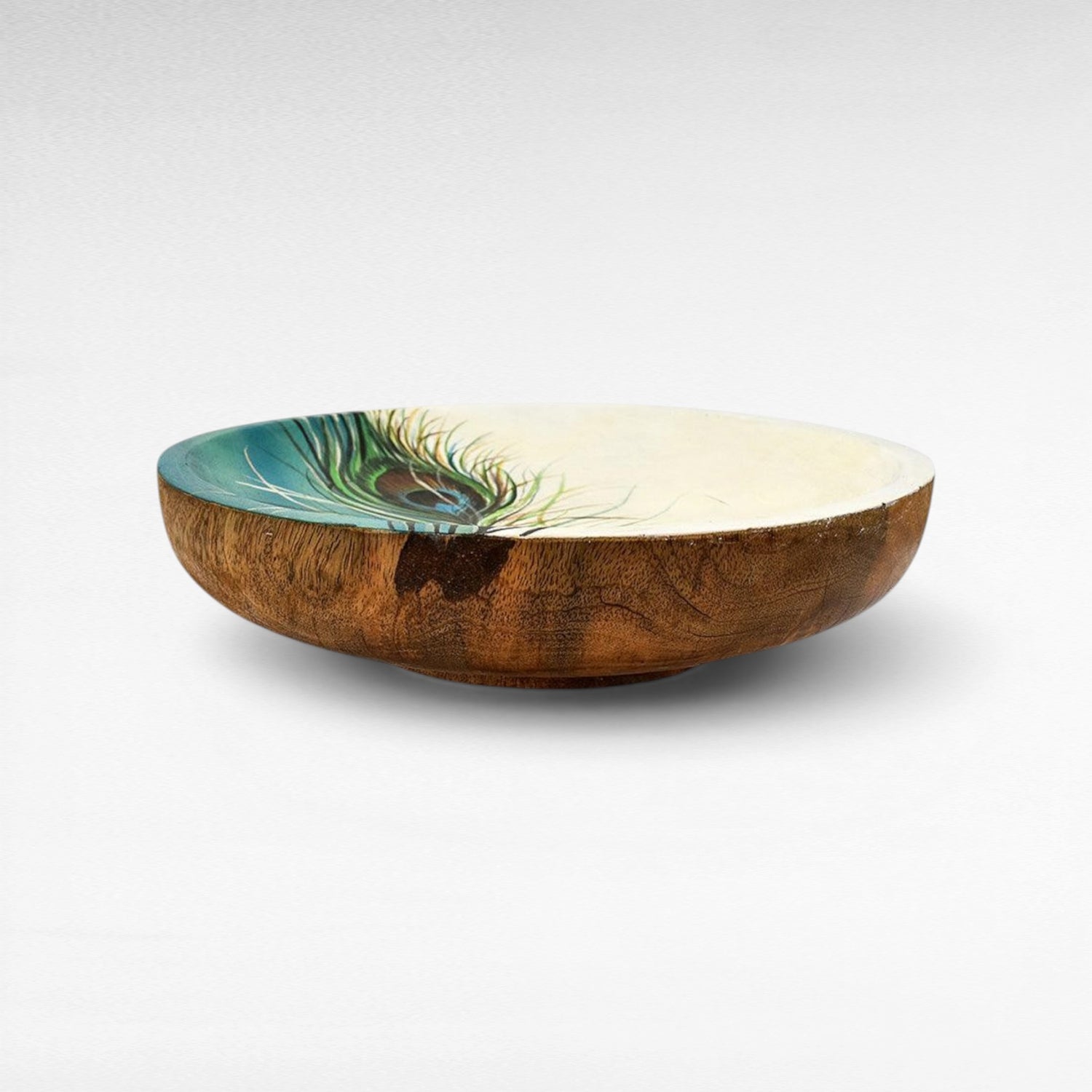 BOWL TEAK WOOD HANDPAINTED - Chora Mykonos