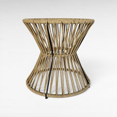METAL AND NATURAL ROPE SIDE TABLE 60x60x60cm - Chora Mykonos
