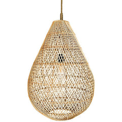 LAMP BAMBOO NATURAL PEAR SHAPED LARGE - Chora Mykonos