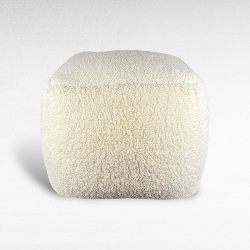 FAUX SHEEPSKIN POUF
