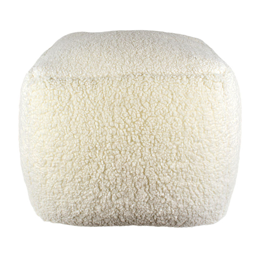 FAUX SHEEPSKIN POUF