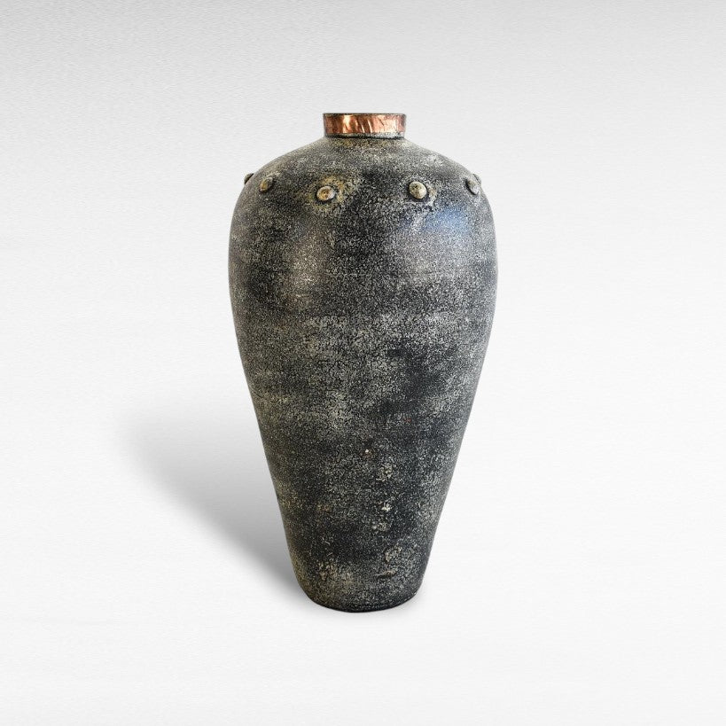 POT WITH COPPER RING - Chora Mykonos