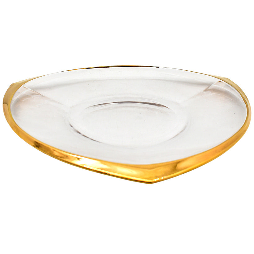 CRYSTAL AND GOLD SERVING TRAY