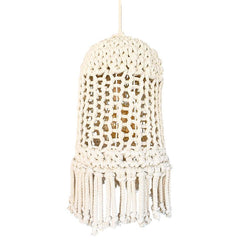 ROPE PENDANT LIGHT OFF WHITE BELL SHAPE - Chora Mykonos