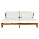 ALUMINIUM POWDER COATED ARMLESS SOFA WITH TEAK WOOD BASE