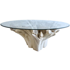 BLEACHED ROUND DINING TABLE - Chora Mykonos