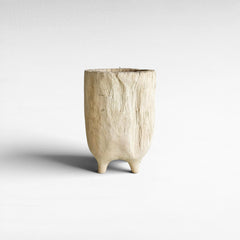 CANDLE TEAK WOOD BLEACHED 40x40x40cm - Chora Mykonos