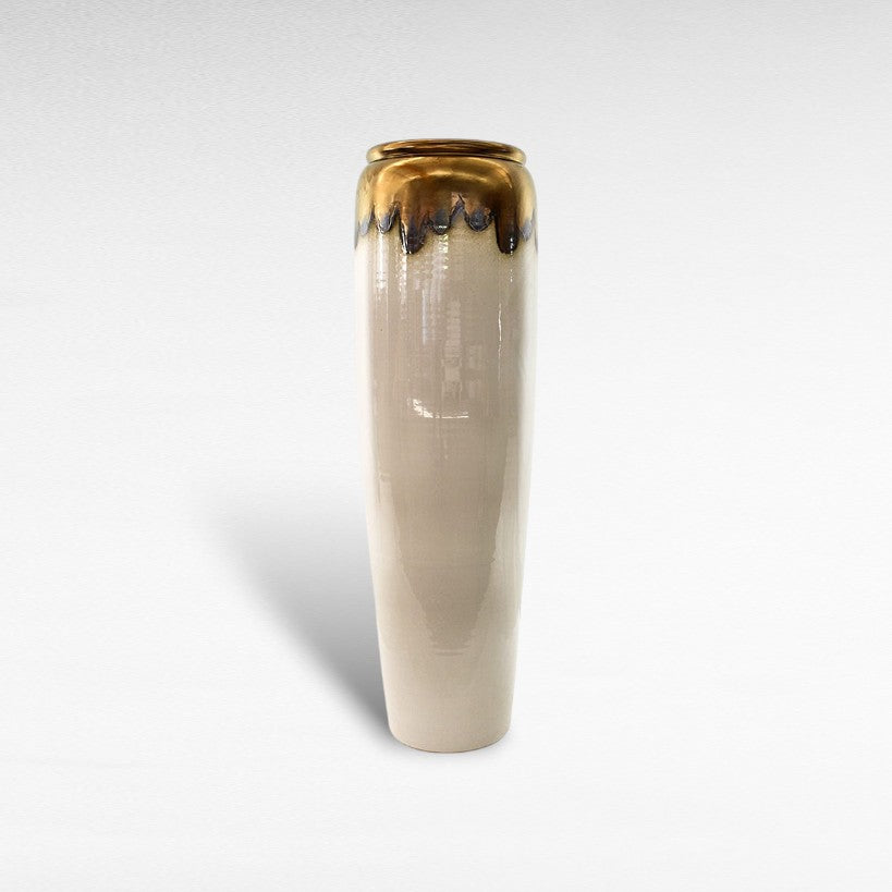 CERAMIC PLANTER WITH ENAMEL PAINTING Φ40 |Η120 CM