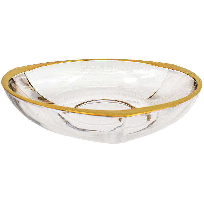 CRYSTAL AND GOLD SERVING BOWL