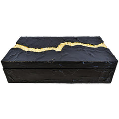 BLACK GOLDEN RESIN BOX 32x18x8 CM - Chora Mykonos