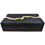 BLACK GOLDEN RESIN BOX 32x18x8 CM