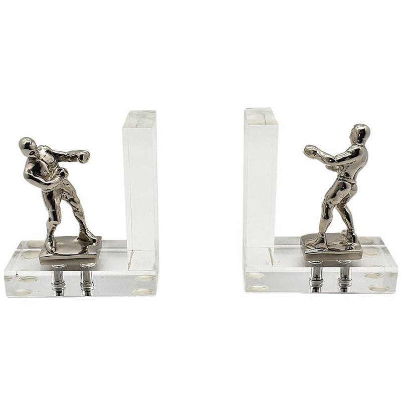 BOXER BOOKEND ACRYLIC WITH SHINY NICKEL FINISH