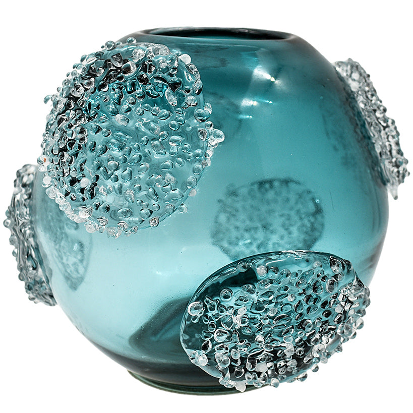 CRYSTAL BLUE / CLEAR SPHERICAL BOWL