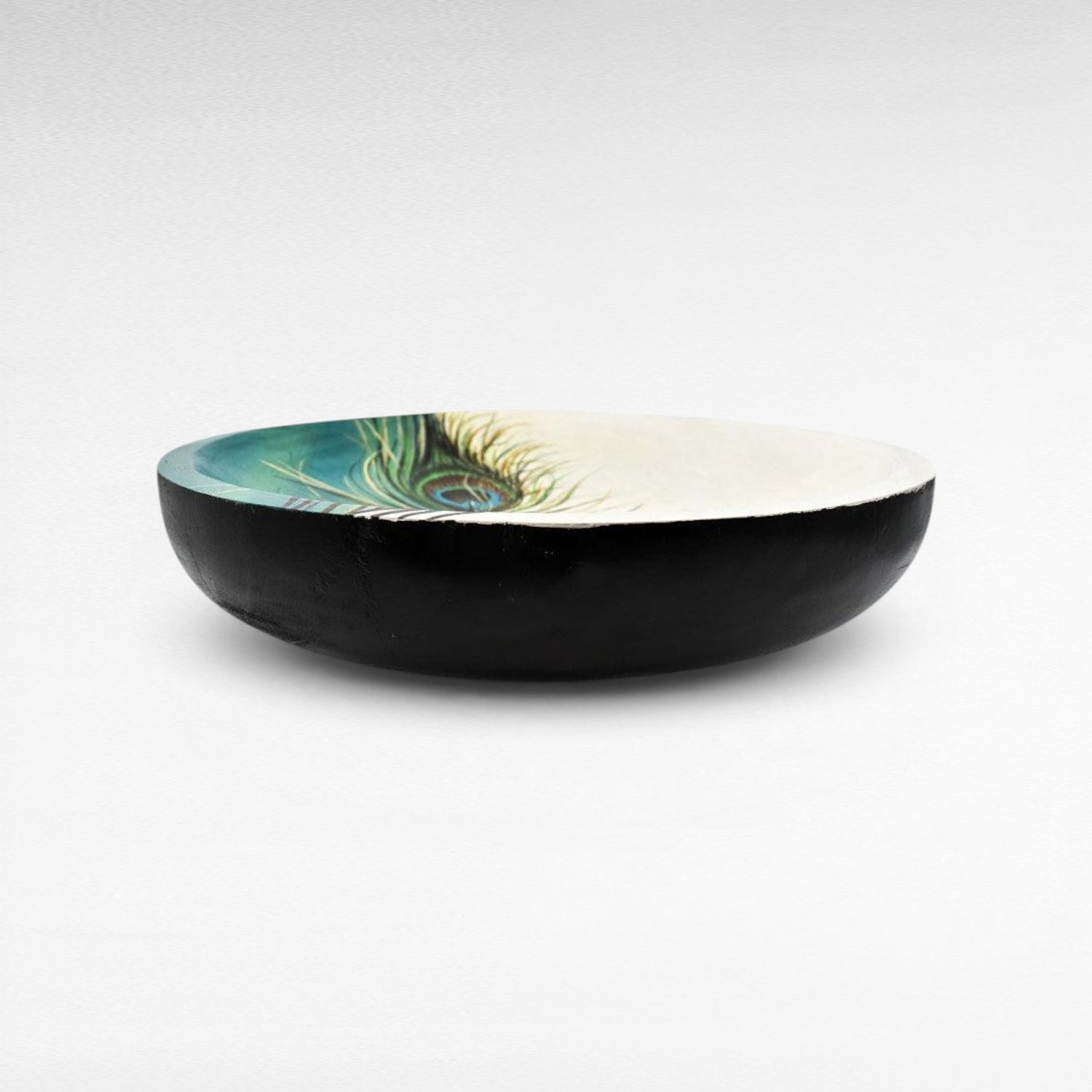 BOWL TEAK WOOD HANDPAINTED - Chora Mykonos