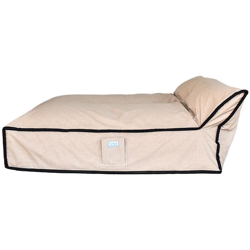 TAYLOR MADE TWO PERSON LOUNGER LONG PVC BEIGE&BLACK - Chora Mykonos