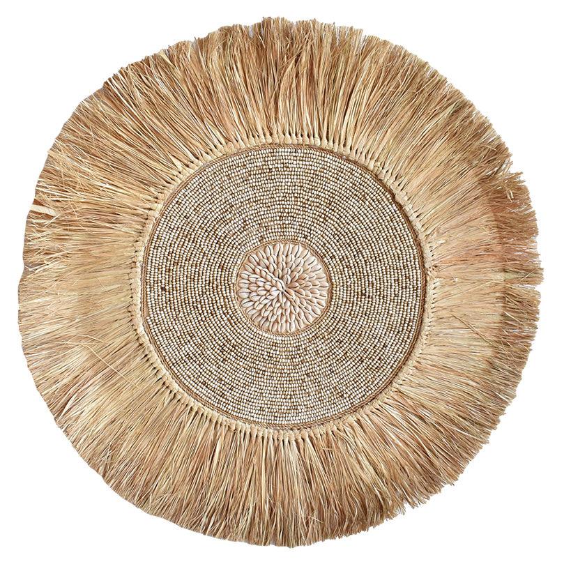 Natural Set of 3 Wall Deco with Beads, Shells & Grass - Chora Barefoot Luxury Living