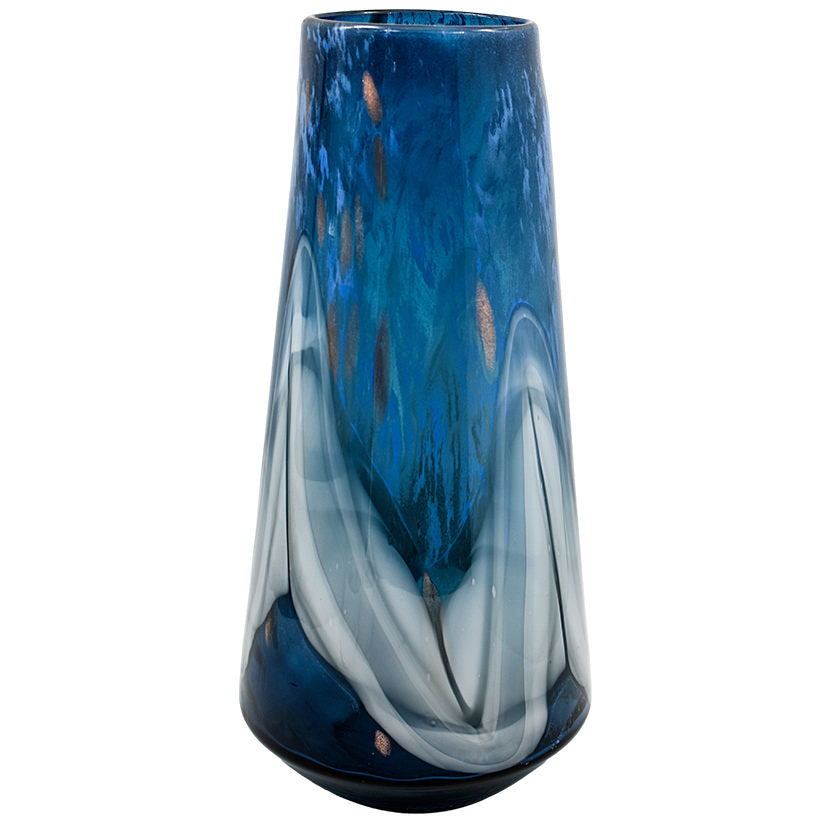 BLUE PATTERN CRYSTAL VASE